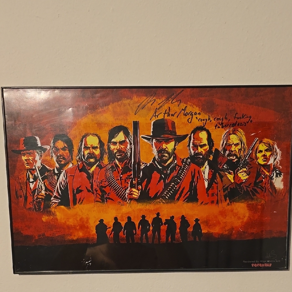 Framed Red and Black Western Art Print